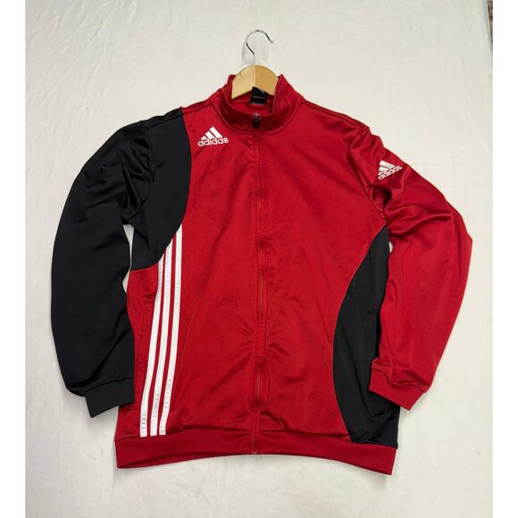 Adidas Other - Adidas  track Jacket Mens XL Black Red  Track 3-Stripes full Zip  runs small M-L